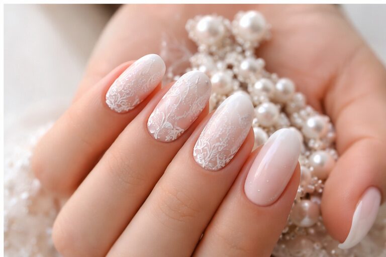 Nail Art Sposa 2026: le Tendenze Più Eleganti 4 ListanozzeOnline - Magazine nail-art-sposa-2026-la-nails_pizzo